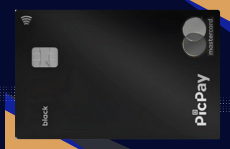 Foto do Cartão PicPay Black com fundo escuro e layout moderno.